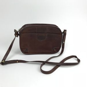 Brahmin Tanned Leather Shoulder Bag Purse Embossed